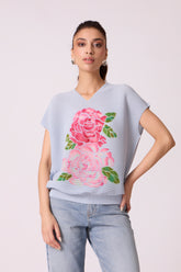 Elosie Rose Top - Powder Blue